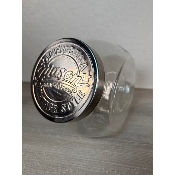 Gibson Other - Mason Craft & More Vintage Style Tilted Glass Storage Jar 96 oz with Lid